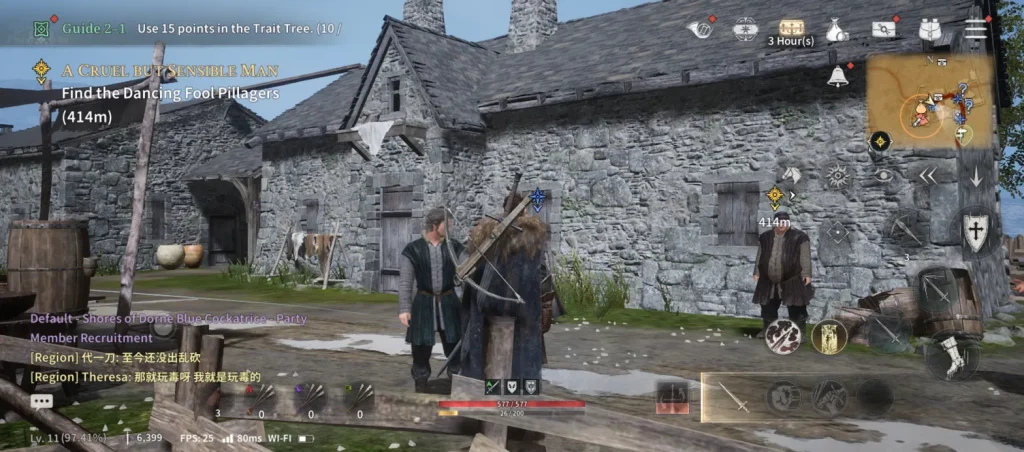 Level 11, 25 FPS on the counter, smooth as anything in actual play. The quest writing is pure Westeros too.